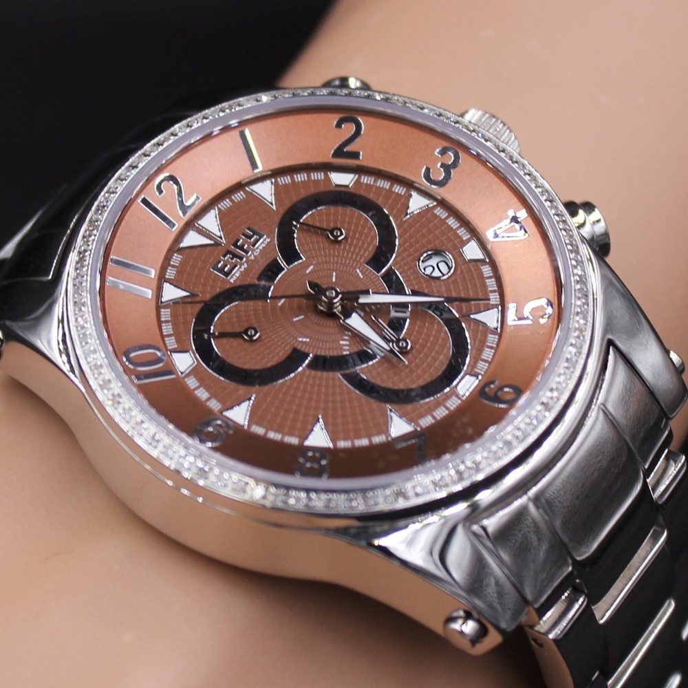 Chrono Diamond 0.64 Tcw. Dial Unisex Watch